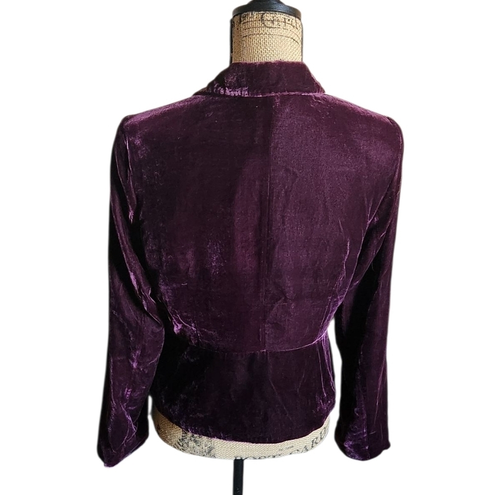 Anne Carson Deep Purple Velvet Blazer - Picture 2 of 4